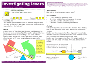 Outstanding Science Year 5 - Forces | Investigating levers